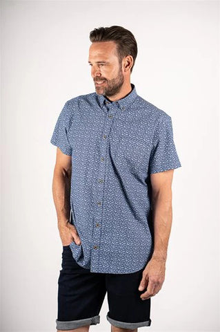 Pre End - Sigfred Fine Blue Short Sleeve Shirt 100356 7113