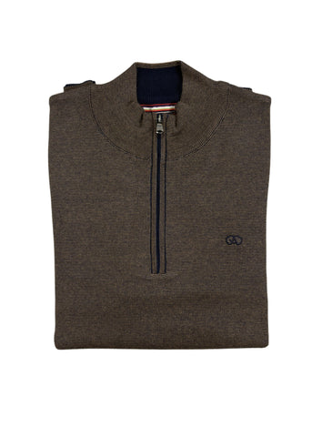 Andre - Inch Ecru Quarter Zip Knitwear