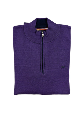 Andre - Inch Purple Quarter Zip Knitwear