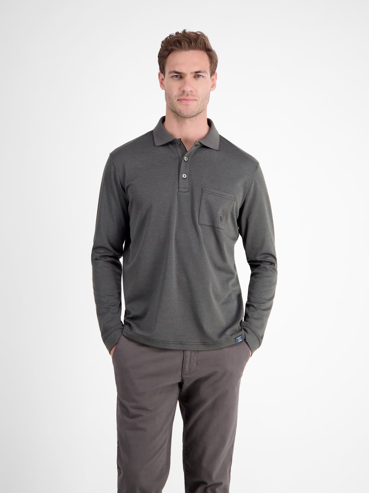 Lerros - Black Long Sleeve Polo Shirt 2584211 290