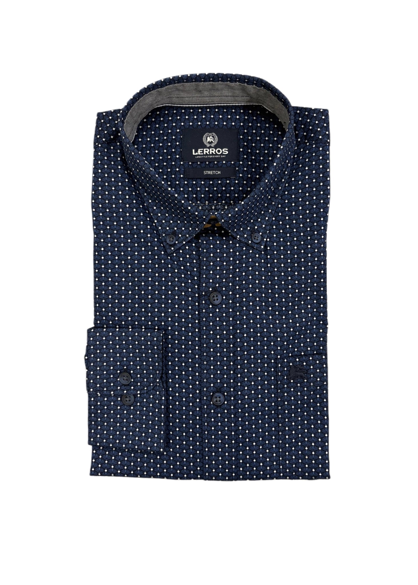 Lerros - Storm Blue Long Sleeve Casual Shirt 2591155 448