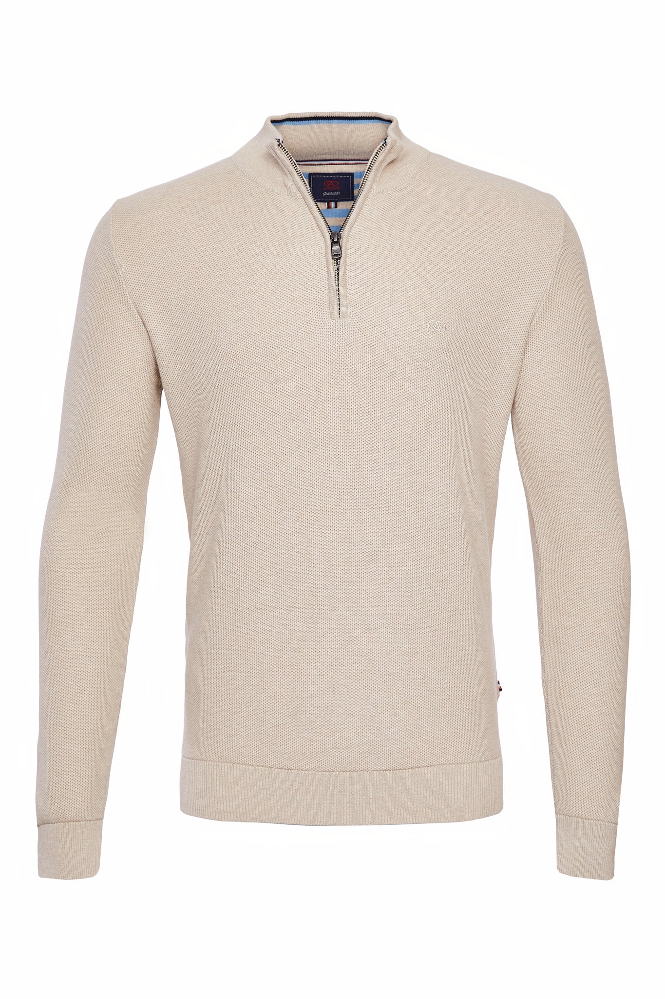 Andre - Lyon Ecru Quarter Zip Knitwear
