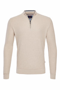 Andre - Lyon Ecru Quarter Zip Knitwear