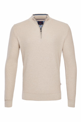 Andre - Lyon Ecru Quarter Zip Knitwear
