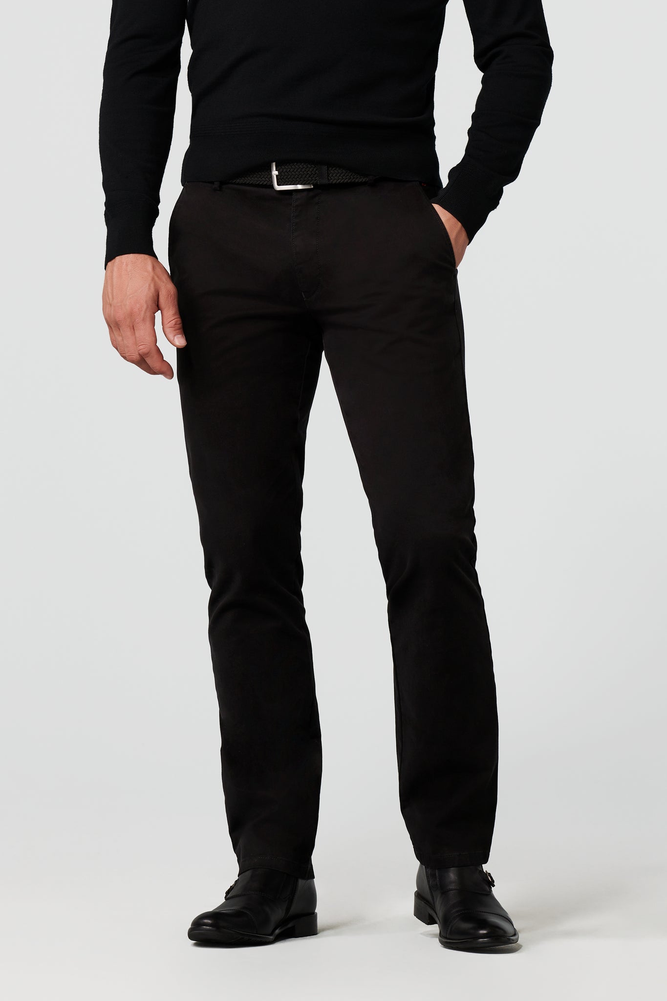 Meyer - Black Roma Cotton Fit Trousers 9-316/09
