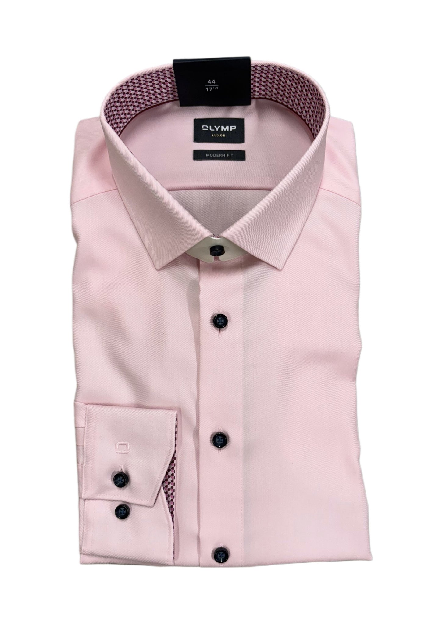 Olymp - Pink Shirt With Navy Buttons 2810 37 30