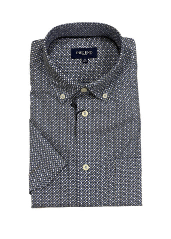 Pre End - Berlin Blue Short Sleeve Shirt 100362 7032