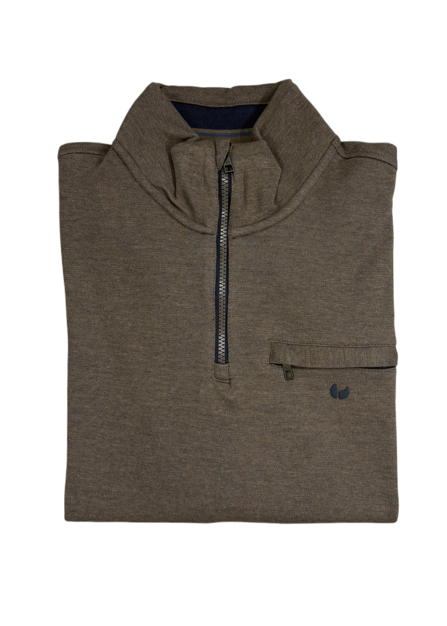 Pre End - Mid Brown Leander Quarter Zip 100315 6036