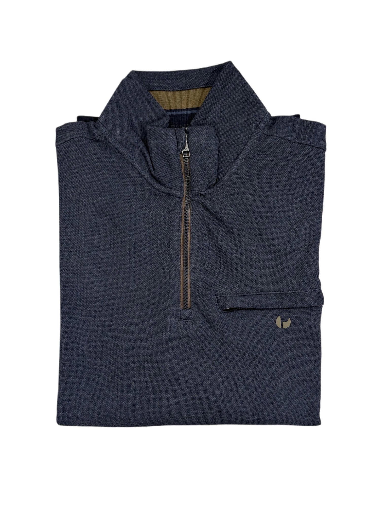 Pre End - Navy Leander Quarter Zip 100315 7050