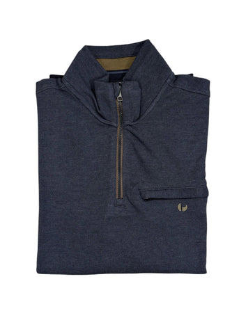 Pre End - Navy Leander Quarter Zip 100315 7050