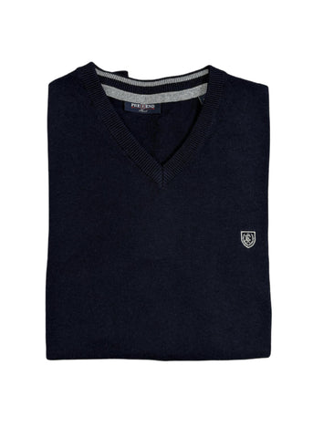 Pre End - New Hampton V Neck Knitwear Ultra Dark Navy 100519 7587