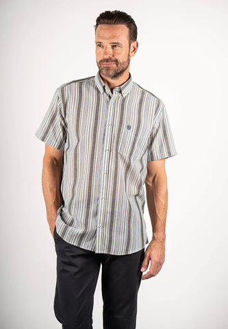 Pre End - Milton Field Green Short Sleeve Shirt 100347 5047