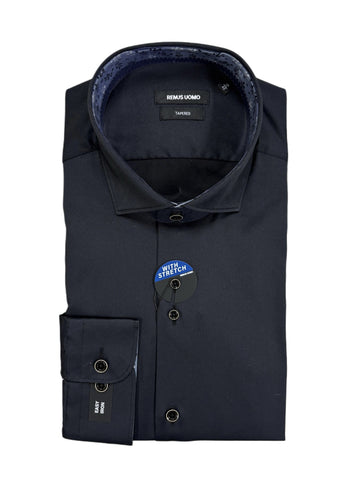 Remus Uomo - Black Stretch Tapered Fit Formal Shirt 13140 00