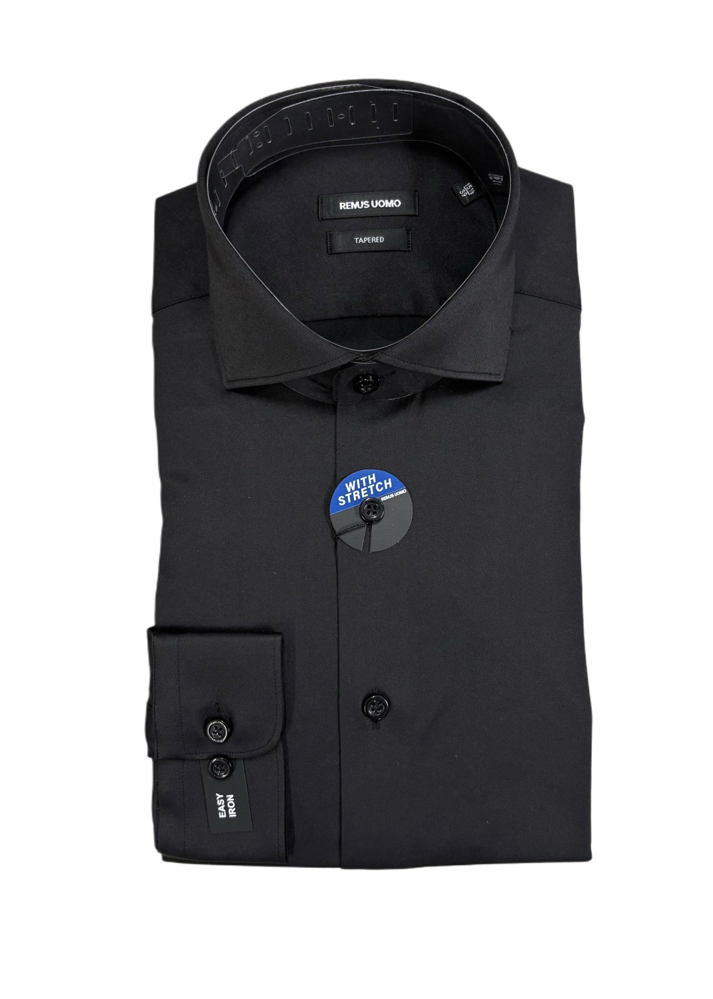 Remus Uomo - Black Tapered Fit Long Sleeve Shirt 18626 00