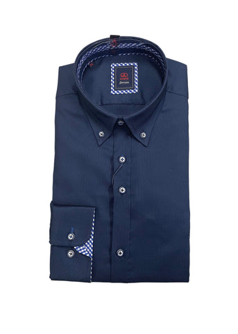 Andre - Rhine Navy Long Sleeve Shirt