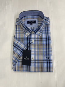 Pre End - Rome Blue Short Sleeve Shirt 100367 7032