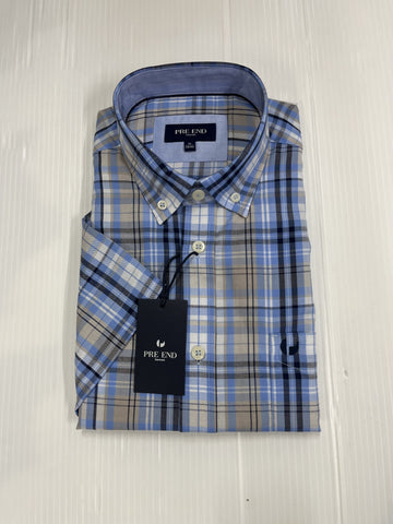 Pre End - Rome Blue Short Sleeve Shirt 100367 7032