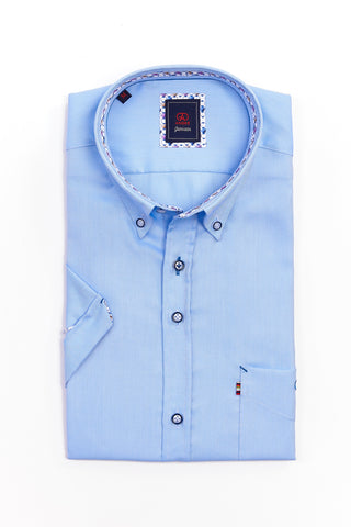 Andre - Oslo Blue Short Sleeve Shirt