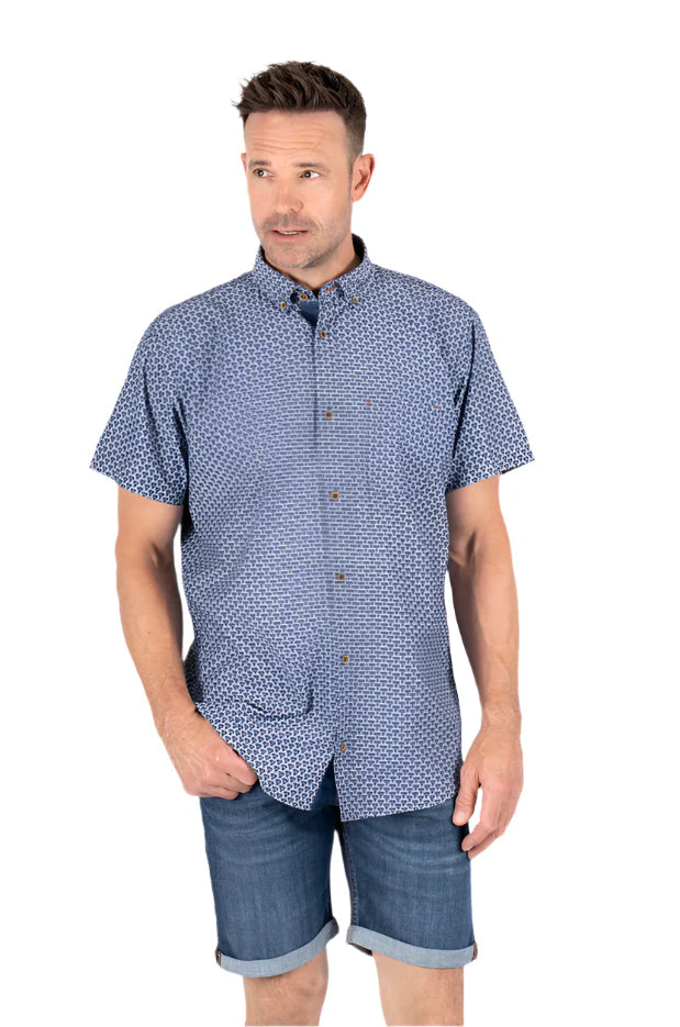 Pre End - Julius Star Blue Short Sleeve Shirt 100373 7125