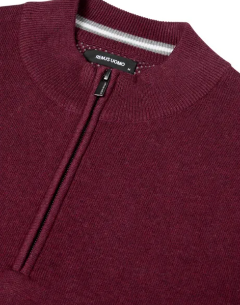 REMUS  UOMO - QUARTER ZIP -  58601 - 67 - Burgundy