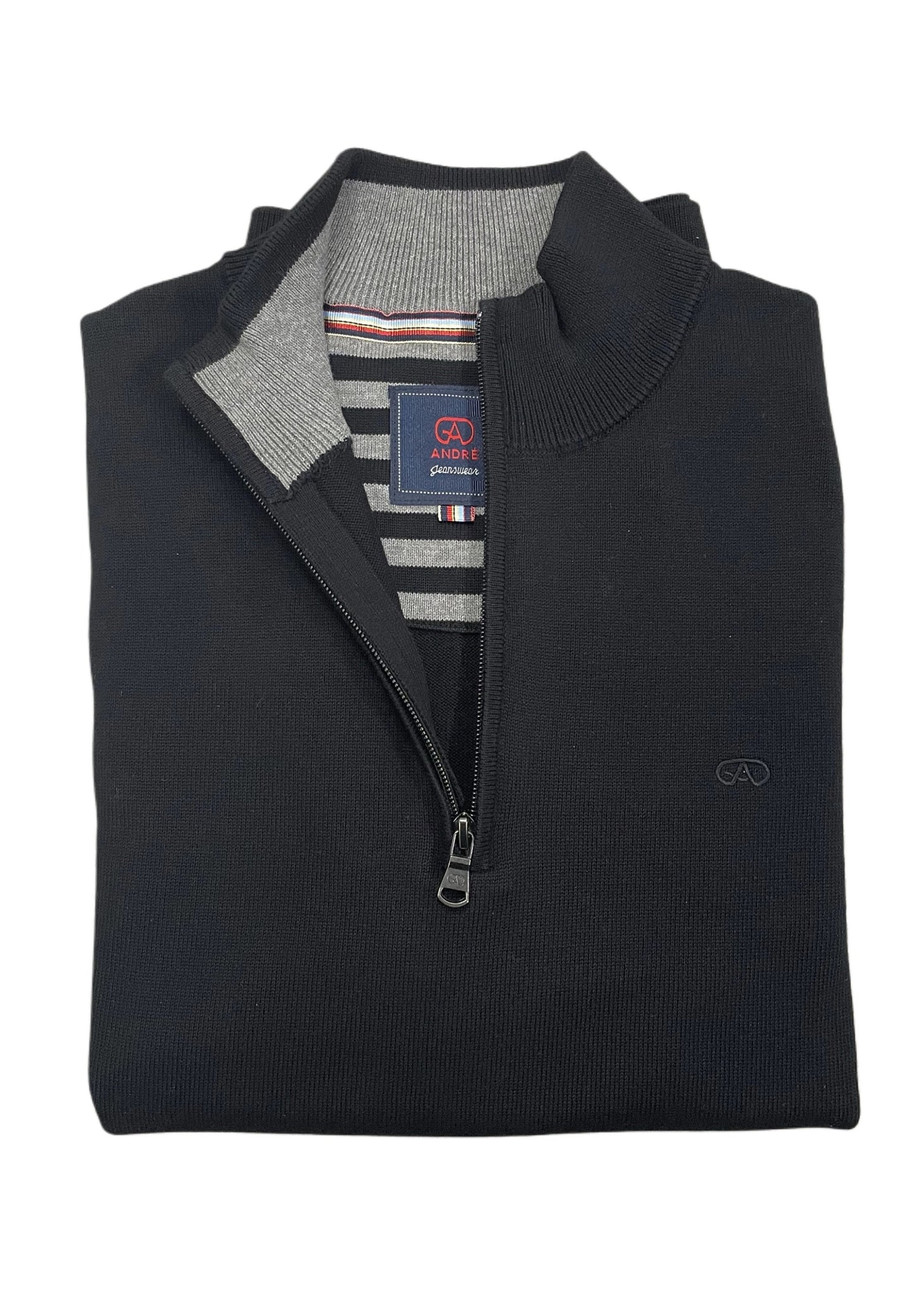 Andre - Tory Black Quarter Zip Knitwear