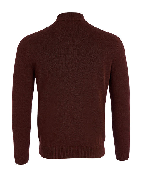 Andre Quarter Zip Knit- Tory - Burgundy