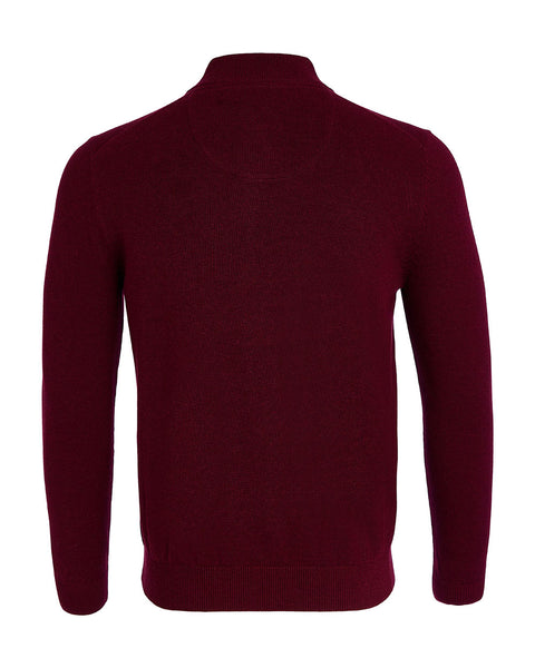 Andre Quarter Zip Knit- Tory - Burgundy