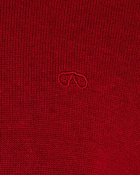 Andre Quarter Zip Knit- Tory - Cherry