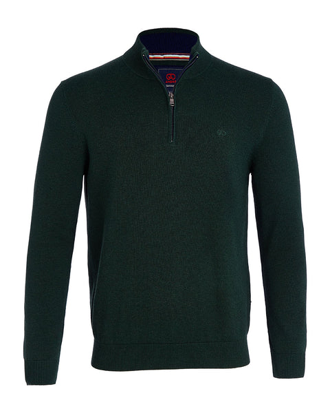 Andre Quarter Zip Knit- Tory - Forest