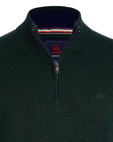 Andre Quarter Zip Knit- Tory - Forest