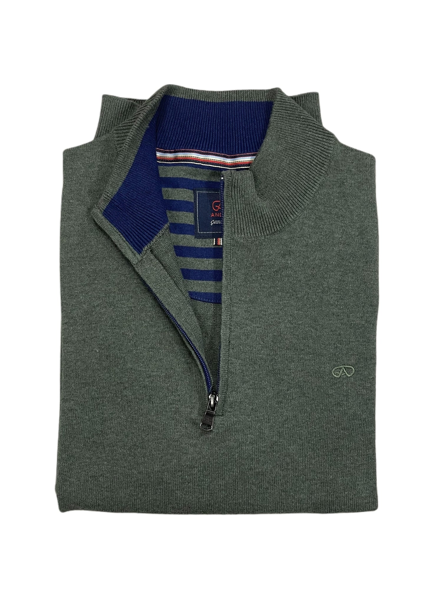 Andre - Tory Olive Quarter Zip Knitwear