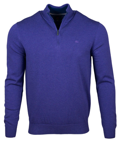 Andre - Tory Purple Quarter Zip Knitwear