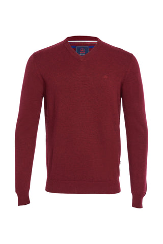 Andre - Valencia Berry V Neck Knitwear