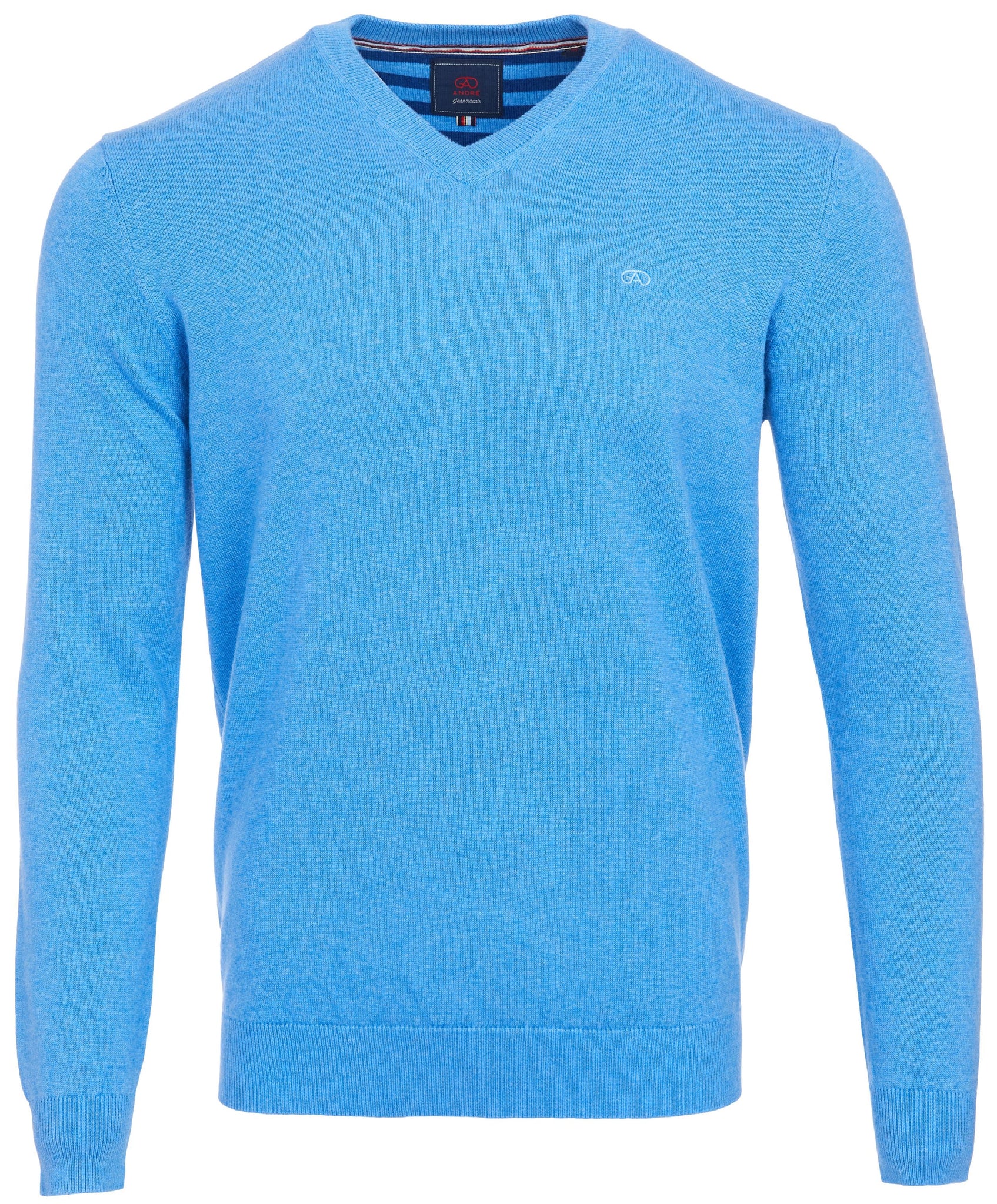 Andre - Valencia Blue V Neck Knitwear