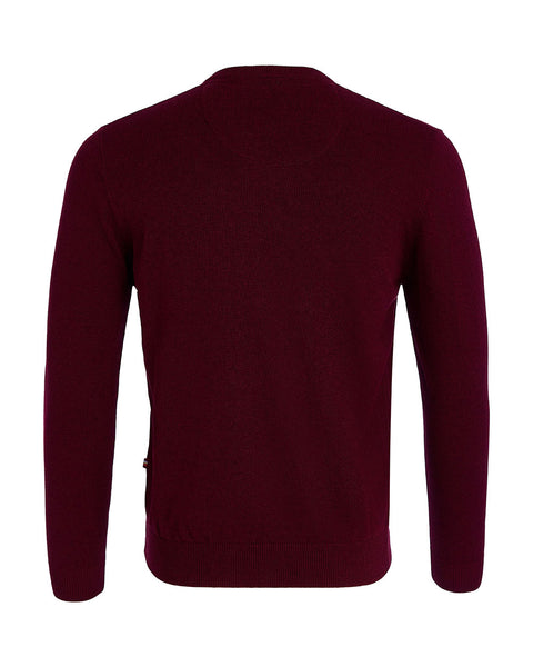 Andre - Valencia Burgundy V  Neck Knitwear