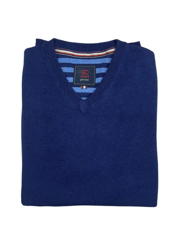 Andre - Valencia Ink V Neck Knitwear