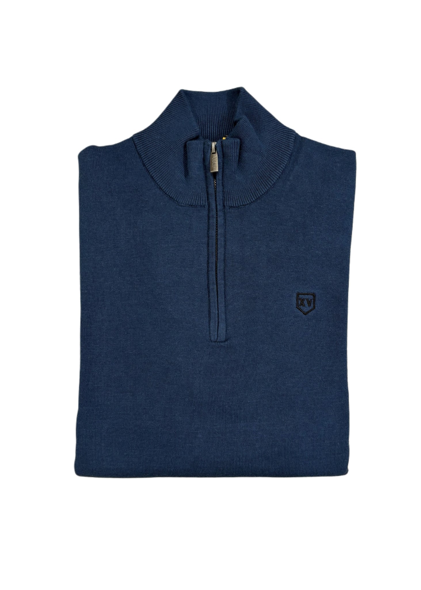 Tommy Bowe - XV Kings Unione Petrol Blue Quarter Zip Knitwear