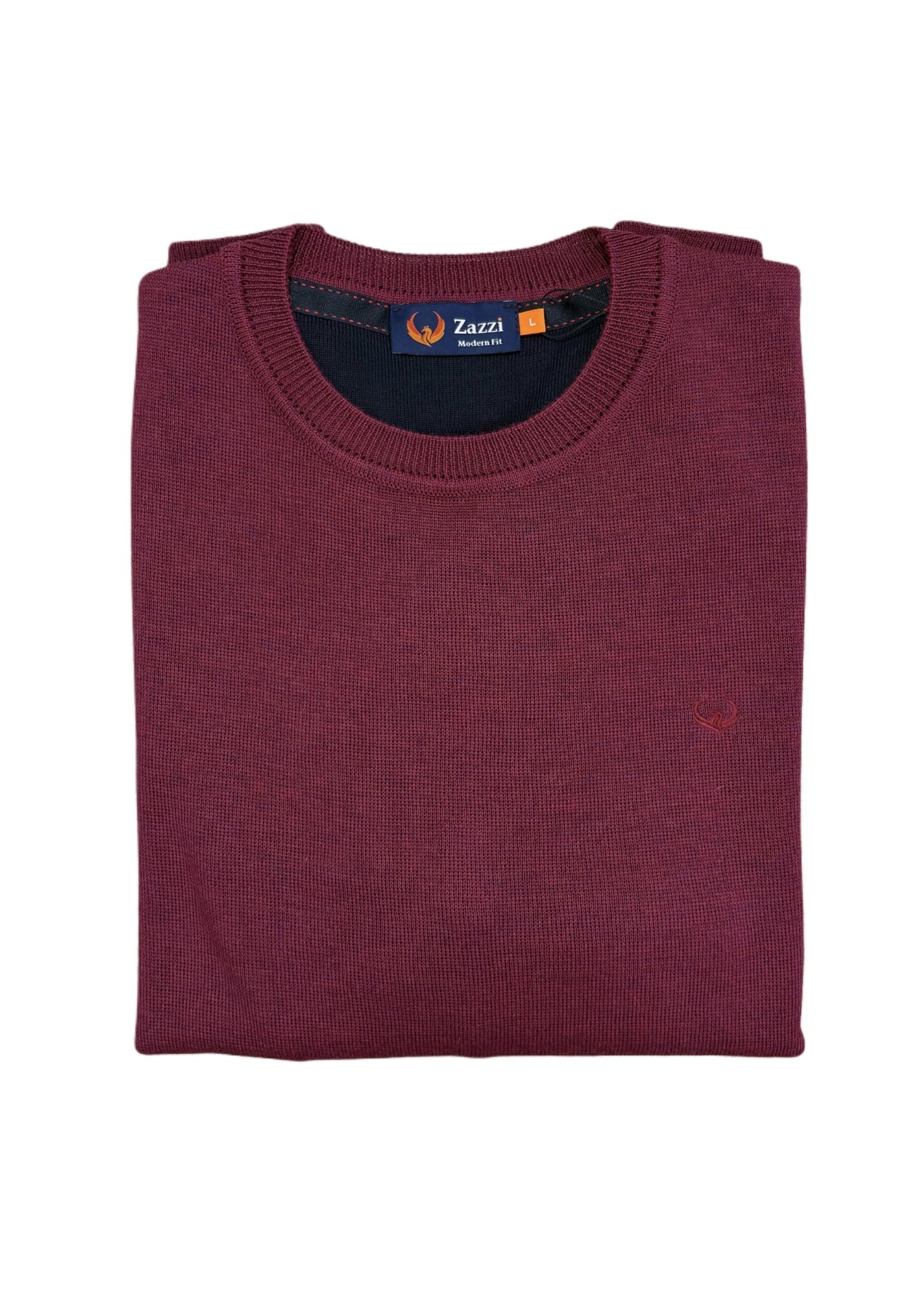 Zazzi - Magenta Crewneck Cotton Knitwear 8875