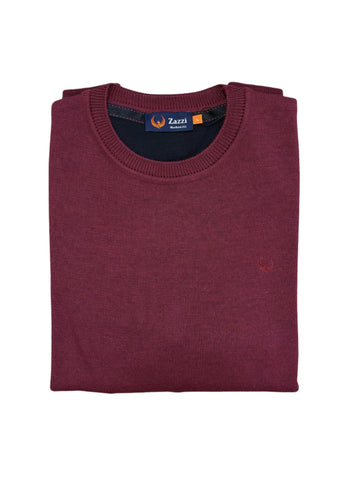 Zazzi - Magenta Crewneck Cotton Knitwear 8875