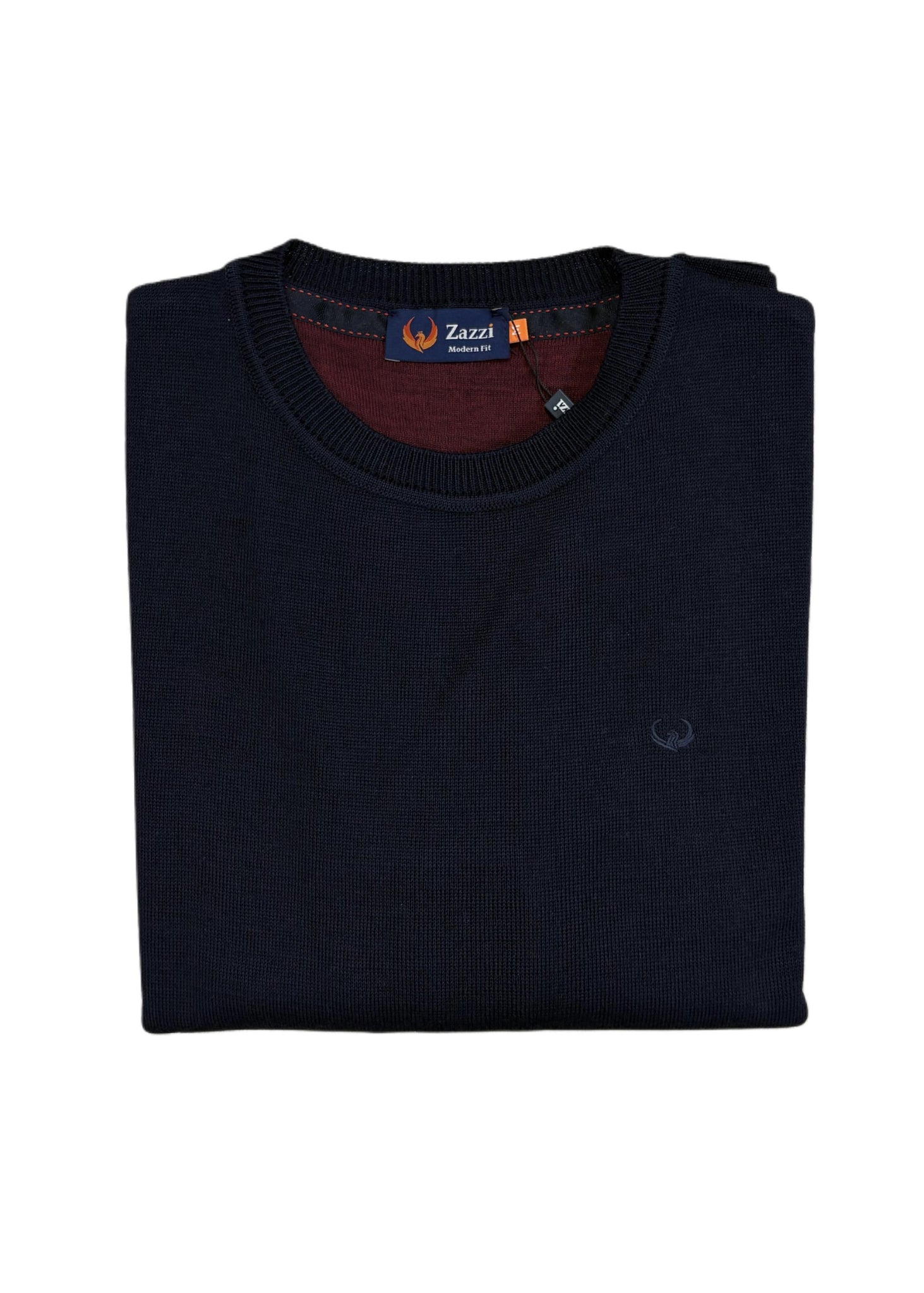 Zazzi - Navy Crewneck Cotton Knitwear 8875