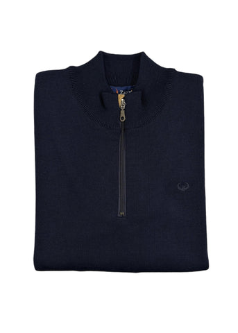 Zazzi - Navy Quarter Zip Knitwear 9395