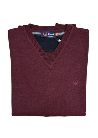 Zazzi - Berry V Neck Cotton Knitwear 8874