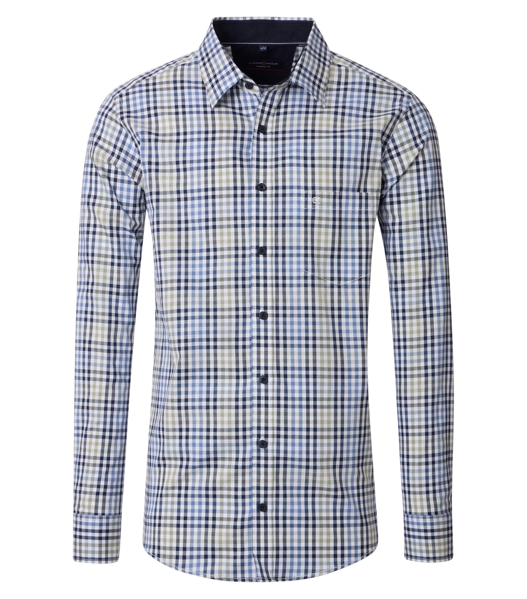 Casa Moda - Blue Oxford Check Shirt 454484700 100