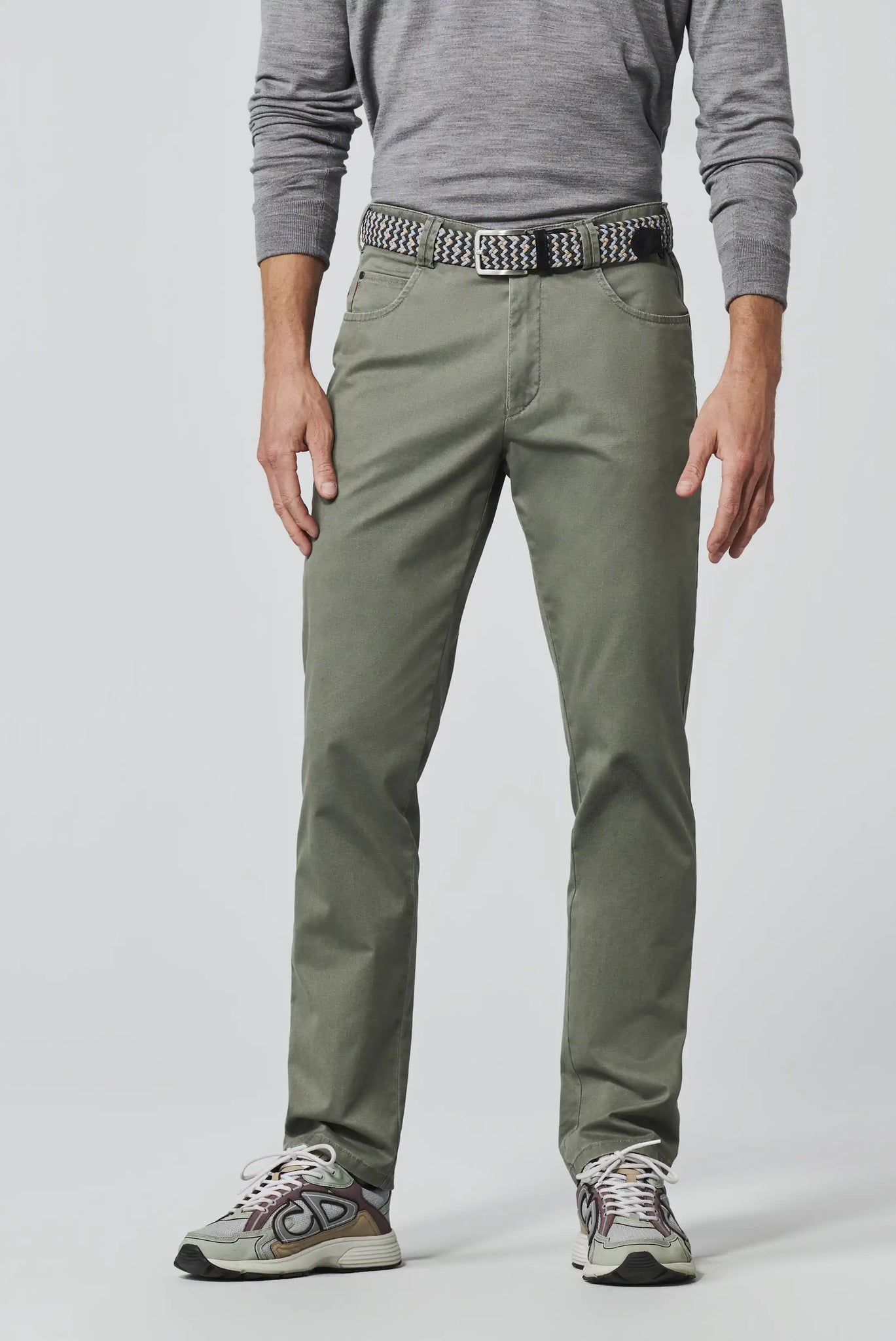 Meyer - Green Cotton Chino Trousers 5054 25