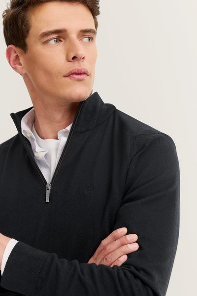 Bugatti - Navy Quarter Zip Knitwear 85520D 390