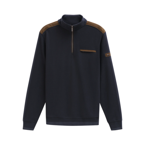 Bugatti - Navy Quarter Zip Sweatshirt 85050D 390