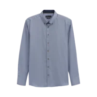 Bugatti Shirt - Blue Grey Long Sleeve Shirt 88518D 340