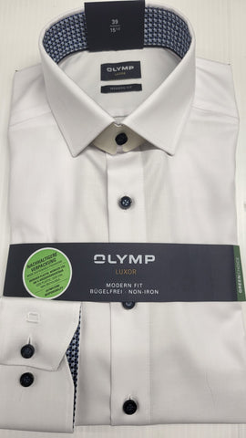 Olymp - White Modern Fit Shirt With Navy Buttons 2810 37 00