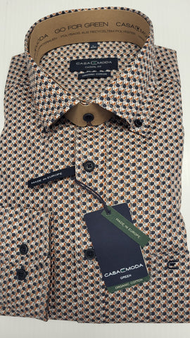 Casa Moda - Tangerine Pattern Casual Shirt 434113000 450
