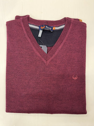 Zazzi - Berry V Neck Cotton Knitwear 8874